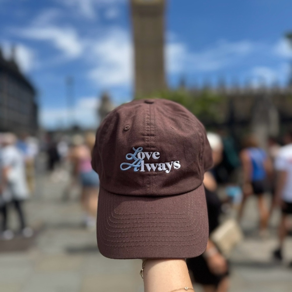 ***15 BRAND NEW HATS @ $36/HAT *** Love Always Embroidered Brown Cap